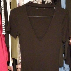 Short sleeve choker dress